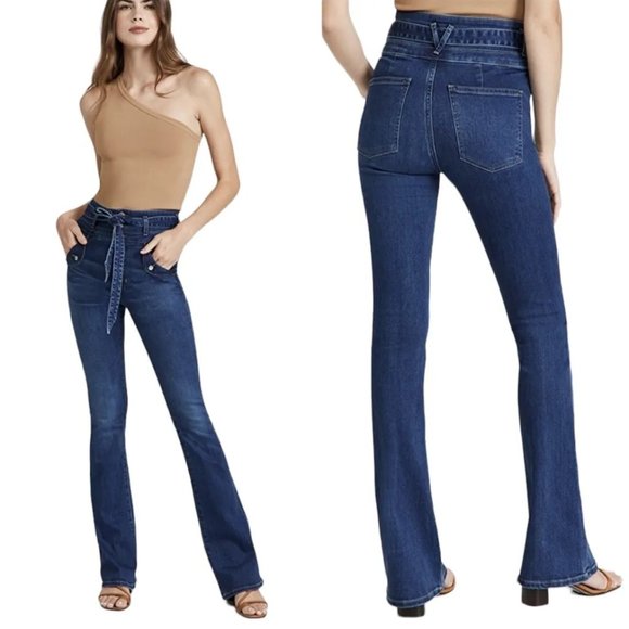 Veronica Beard Giselle High Rise Flared Jeans in Blue Size 32/14 - Picture 1 of 3